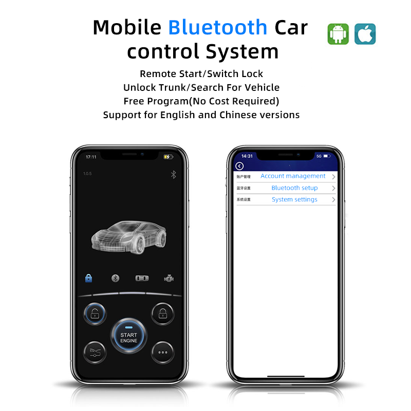 Kit de arranque remoto Universal para coche, 12V, Control de teléfono, aplicación Bluetooth Android IOS, sistema de arranque sin llave, sistema de alarma para coche