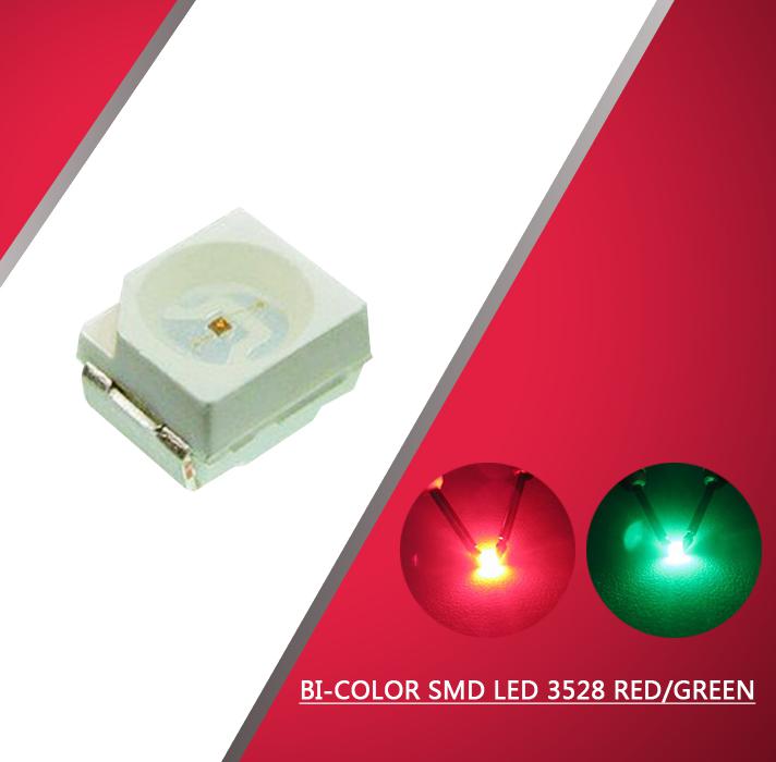 evemodel 100pcs 3528 SMD LED Bi-Color Red-Blue / Yellow / Green / White LEDs 1/35 model train railway modeling: Red and Green