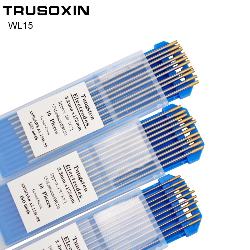 Lot De 10 électrodes Tungstène Thorié 2% – Diamètre 2,4 Mm, Longueur 150 Mm – Pour Soudage TIG, Courant 10-400 A