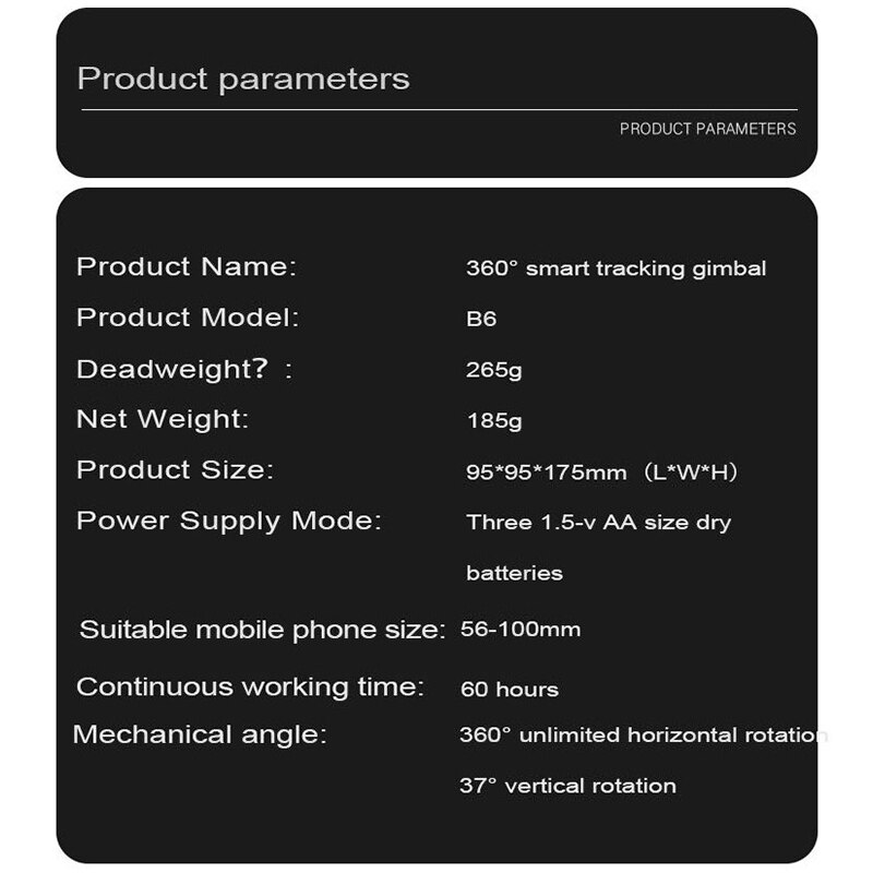 Portable All-in-one Auto Smart Shooting Selfie Stick 360 Rotation Auto Face Tracking Object Tracking vlog Camera Phone Holder