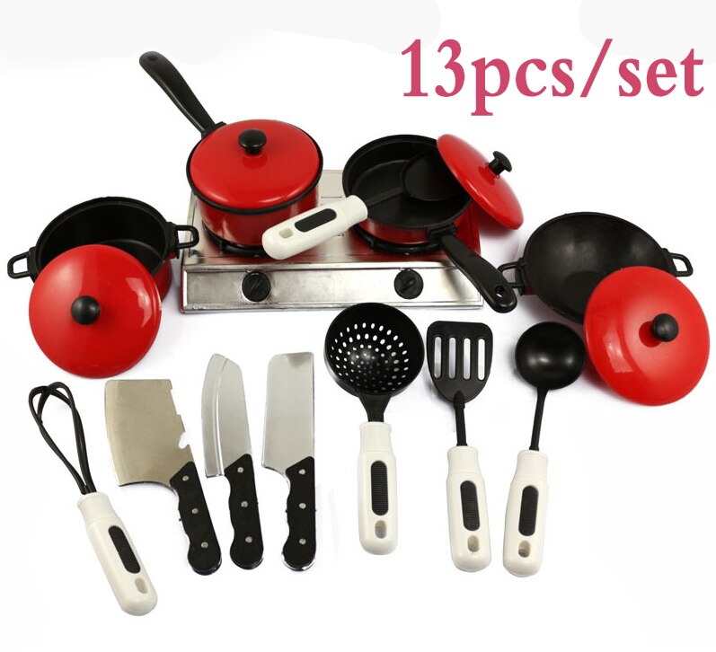 Keuken Speelgoed Set Keukengerei Koken Potten Pannen Voedsel Gerechten Mini Simulatie Kunstmatige Vruchten Kids Kookgerei Pretend Play Speelgoed Wyq: 13pcs