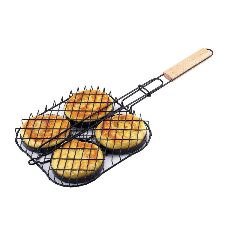 Non-Stick Small Hamburger Grill Basket Mini Burger Press Set Fish and Meatball Grill Basket Meatball Set BBQ Accessories