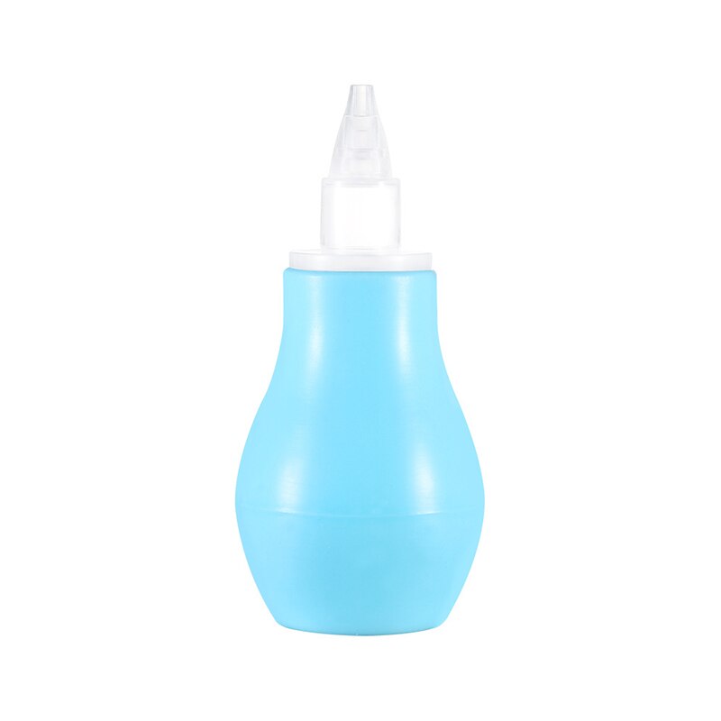 1 stk baby næse renere anti-reflux silikone aftagelig baby nasal aspirator manuel tryk stil spædbarn rene forsyninger: Blå