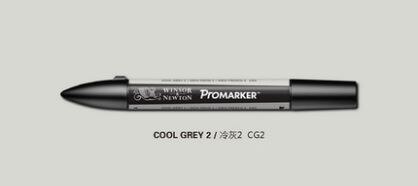 Marcador gráfico Winsor & Newton ProMarker de doble punta gris y negro: Cool Grey 2
