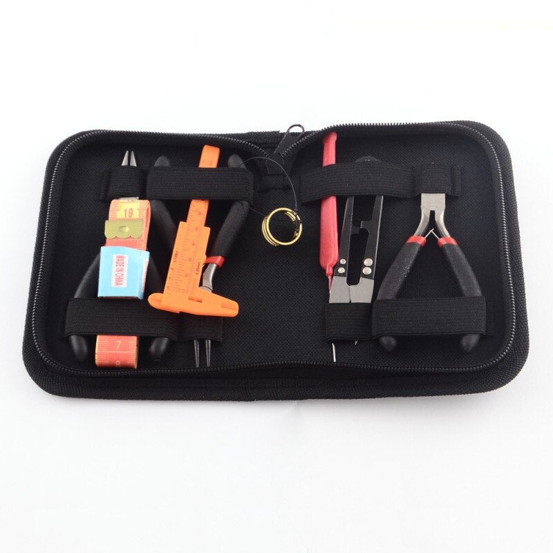 DIY Jewelry Tools Sets Nippers Repair Tool with Pliers Scissor Tweezers Vernier Caliper Tape Measure Pins Mixed Color F80: 3