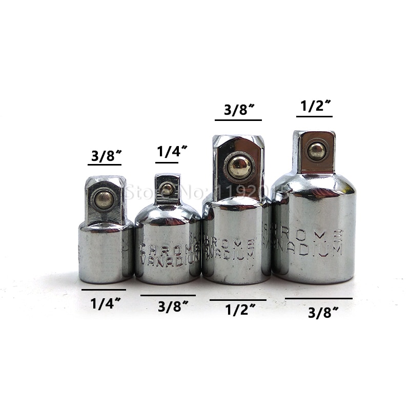 1/4 3/8 1/2 krom vanadium stålbøsning adapter konverter drev topnøgle adapter skruenøgle-ærme fælles konverter håndværktøj