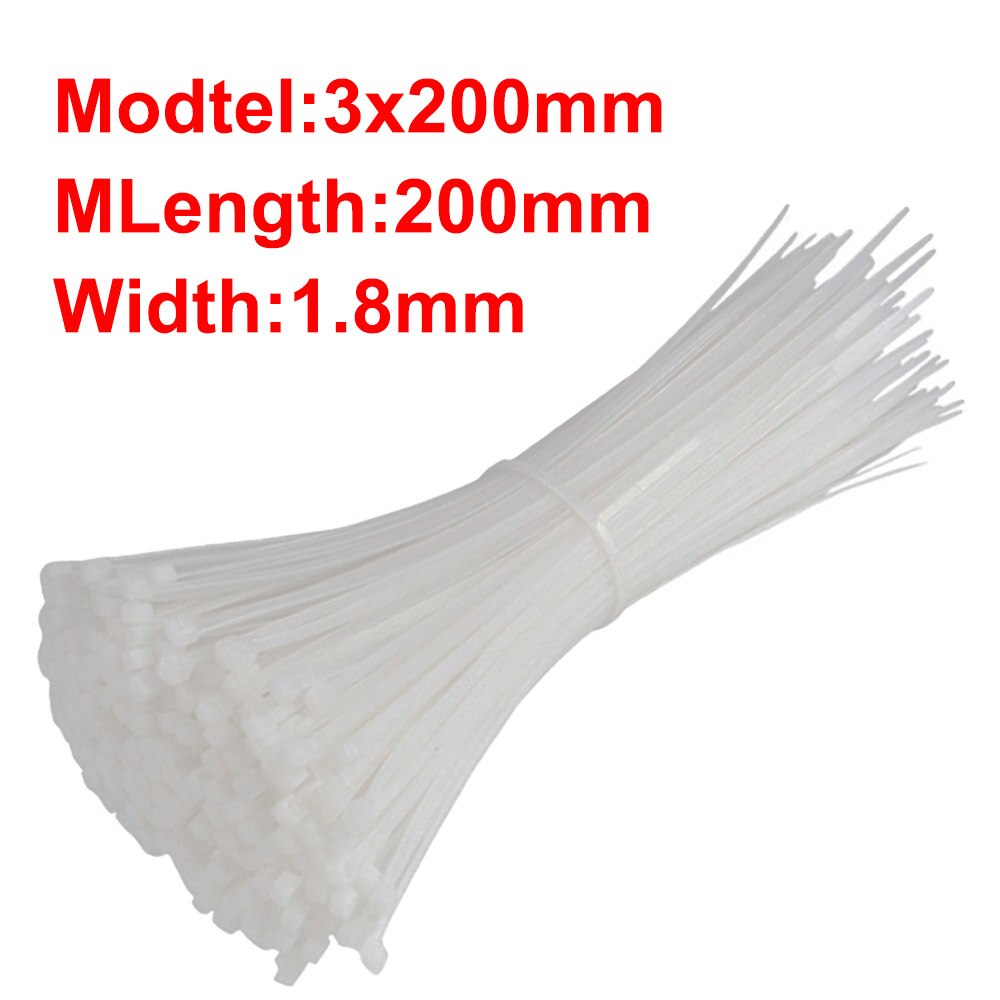 100Stck selbst-Verriegelung Kunststoff Nylon Kabelbinder Weiß Garten Industrielle Verschiedene Befestigungs Ring Anlage Befestigen Veranstalter Kabel Postleitzahl krawatte: F-100Stck