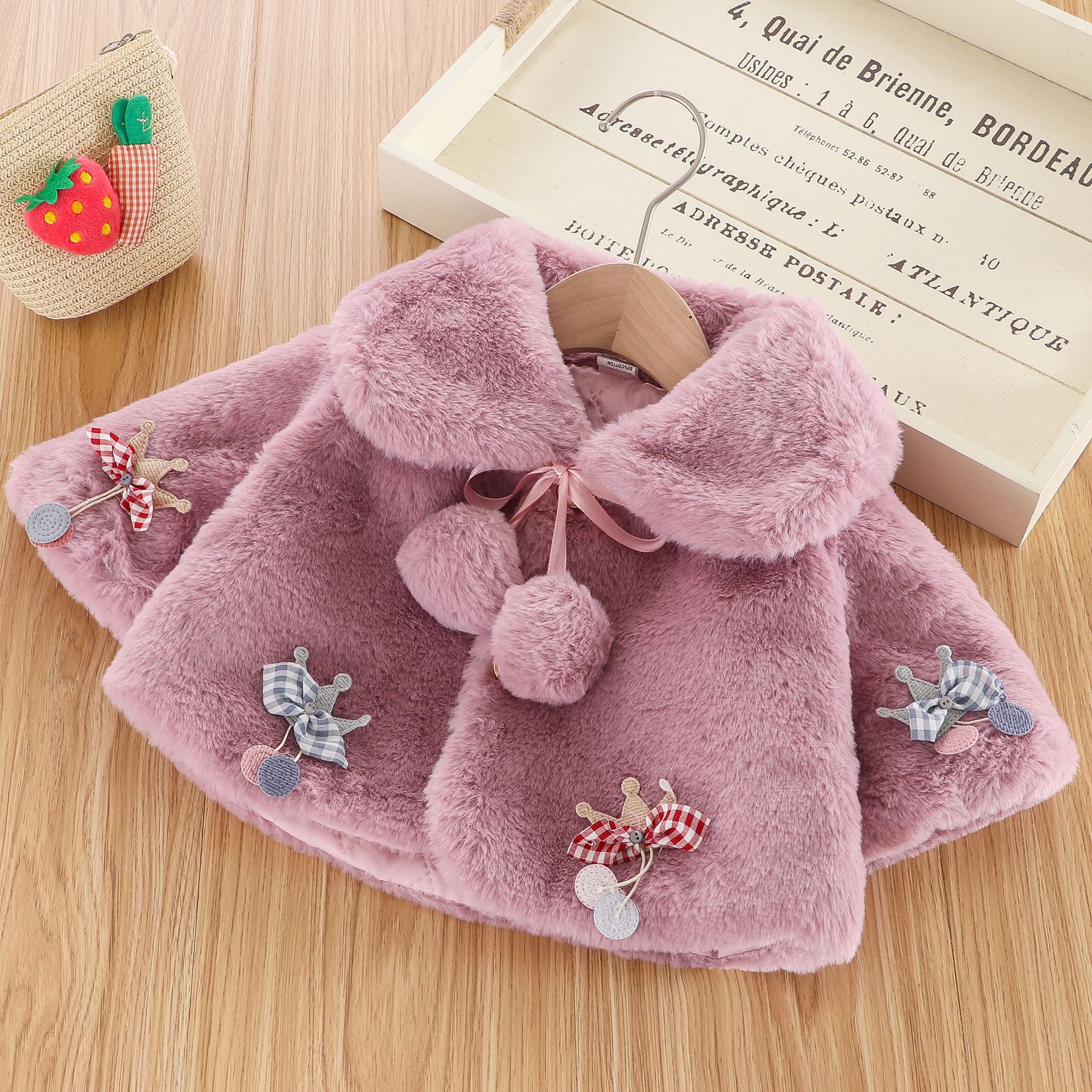 Kinderkleding Baby Meisje Winter Kleding Prinses Fan Mantel Vrouwen Koreaanse Stijl Leuke Boven Knie, mini Solid: Paars / 24M