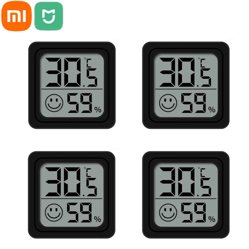 Xiaomi Mini LCD Digitale Thermometer Hygrometer Binnenkamertemperatuur-vochtigheidsmeter Sensormeter Weerstation 4-delige set: Rood