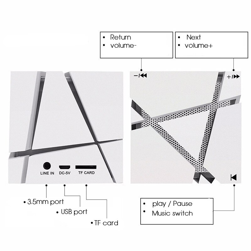 Portable Mini Bluetooth Speaker LED 3 Watt Stereo Sound Box Mp3 Player Subwoofer Speakers Stereo Speaker Music Player