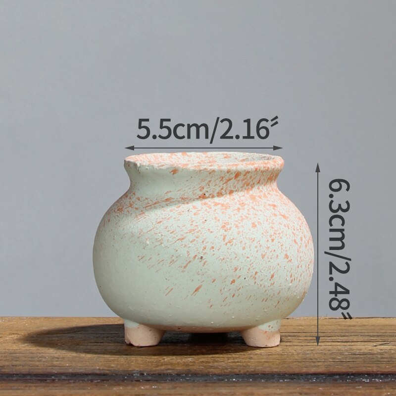 Petit pot de fleurs en céramique, joli pot de fleurs Simple et givré, ornement de bureau, pour le jardinage: 8