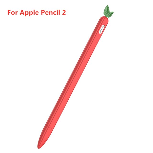 Coque de protection Anti-perte pour Apple Pencil 2, étui en Silicone pour iPad 1/2, stylet protecteur: Red-2nd