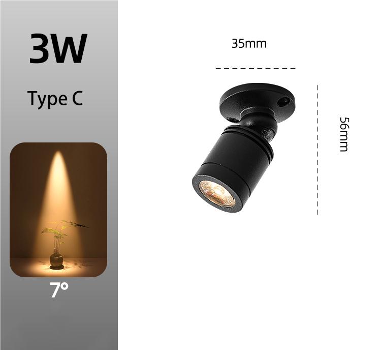 Led Mini Spots Opbouw Spot Light Kleine Stralingshoek 7 Graden 15 Graden Foco Kast Verstelbare Sfeer Lamp: L / orange