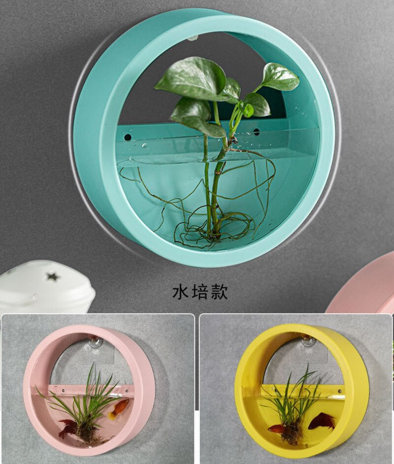 Moderne Ronde Ijzeren Muur Vaas Container Thuis Kamer Opknoping Mand Bloempot Muur Decor Vetplant Planter Tuin Vaas