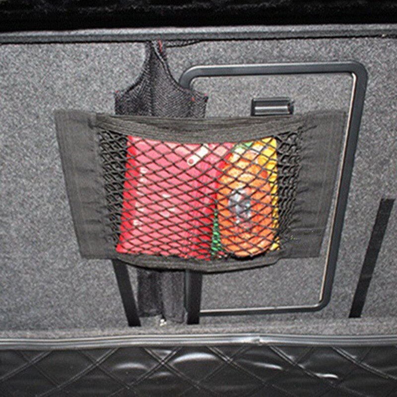 Universele Kleine Auto Seat Side Terug Opslag Netto Zak Koordzak Mesh Pocket Organizer Stick-on voor portemonnee telefoon netto Zak