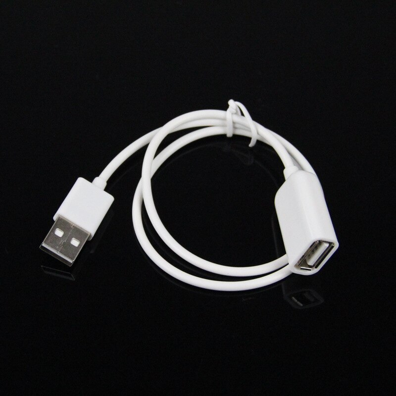 50Cm Wit Pvc Metalen Usb 2.0 Man-vrouw Extension Adapter Cable Cord 0.5M/1M 1/3 Ft 7ABC