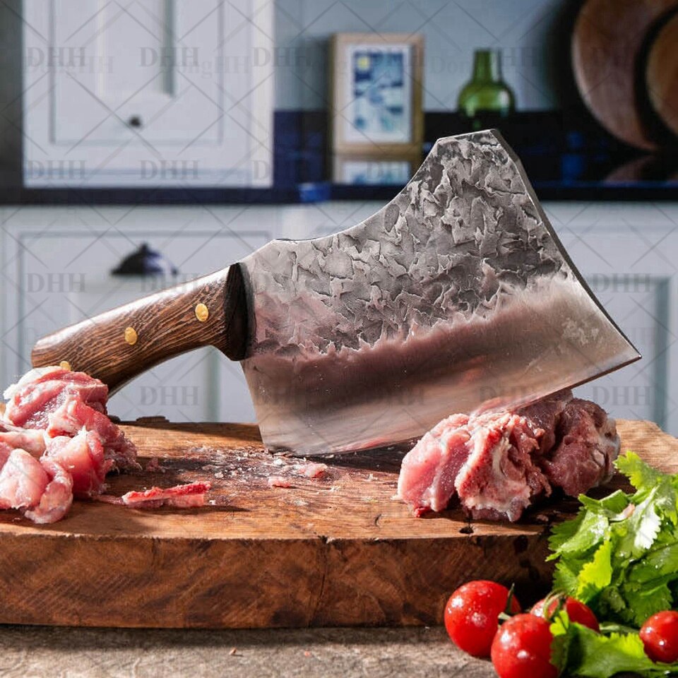 Butcher Knife Stainless Steel Bone Chopping Kitchen Knife Chef Handmade Bone Chop Knife Multifunctional