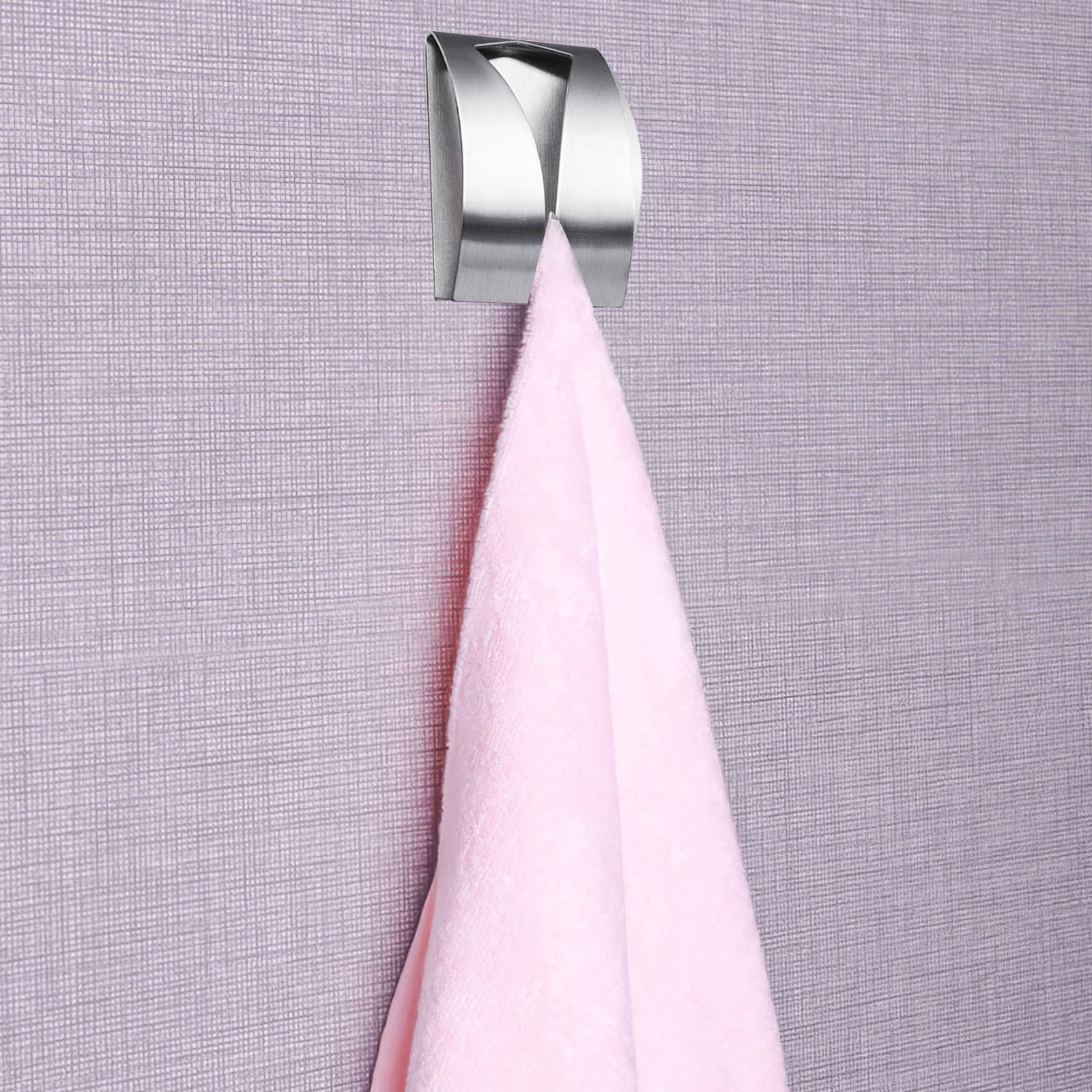 4pcs Stainless Steel Push In Holders Self-Adhesive Push In Tea Towels Cloth Holder Towel Rack Multifunction Bath Bathrobe Hanger