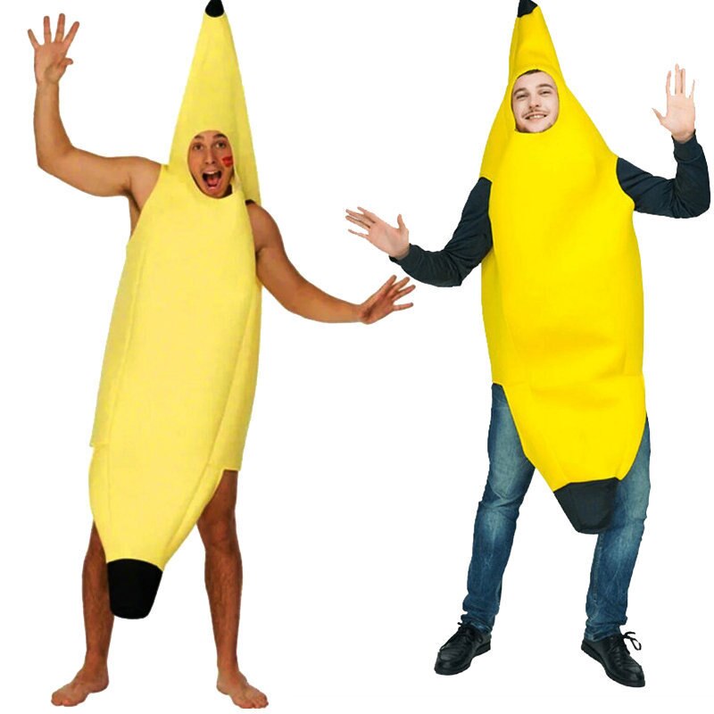 Banane vêtements dessin animé poupée Costume vêtements banane vêtements fête drôle vêtements Fruit adulte banane Costume: Default Title