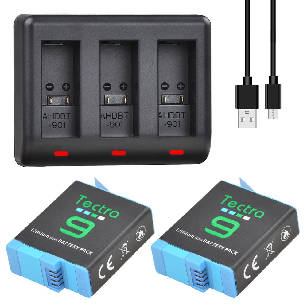 1780Mah 3.86V Camera Batterij Voor Gopro Hero 9 Hero 10 AHDBT-901 Batterijen &amp; Led 3-Slots Usb Charger: 2 battery 1 charger
