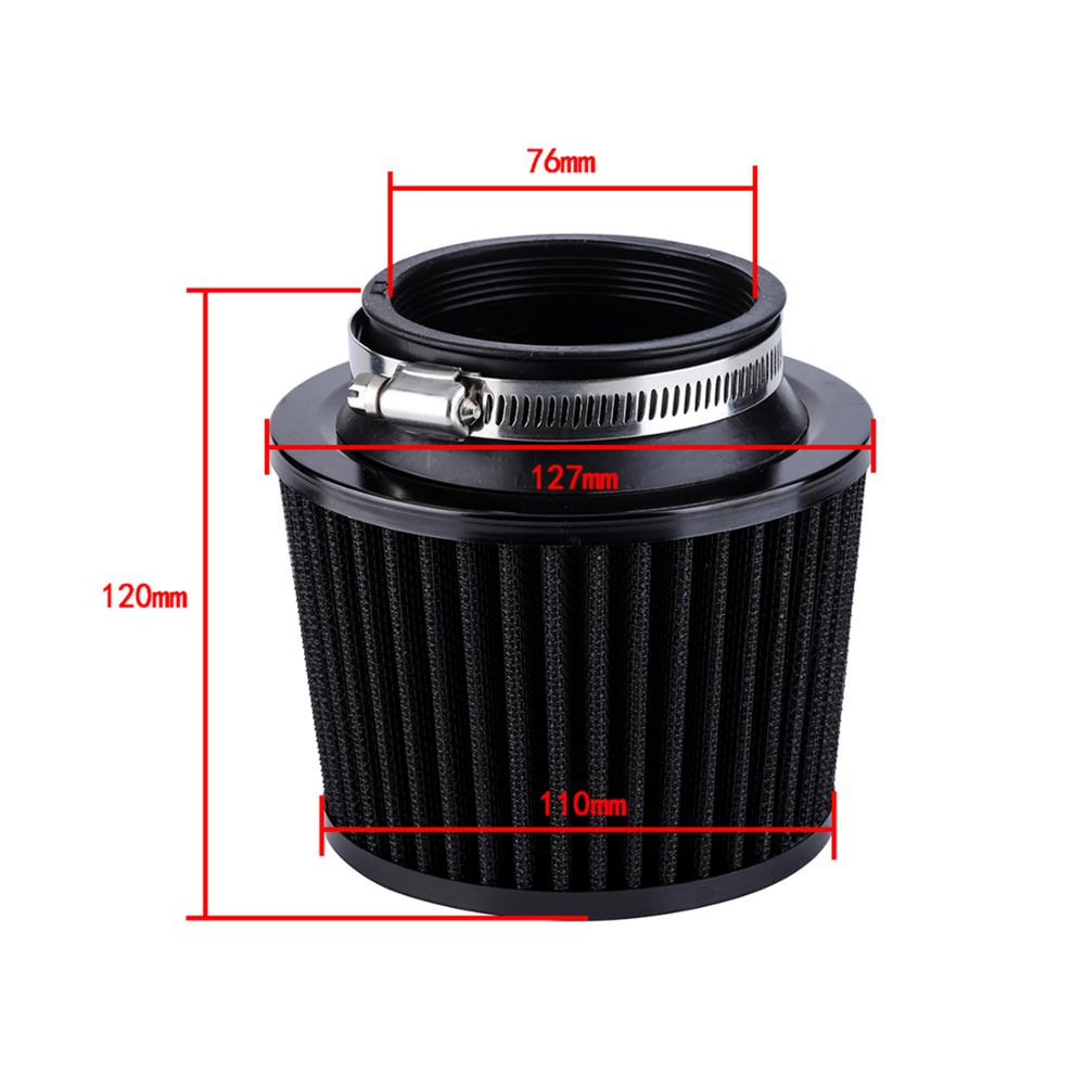 R-EP High Flow Air Filter 76mm 70mm 65mm Universal Car Cold Air Intake Filters 3inch 2.75inch 2.5inch Filter Washable Reusable