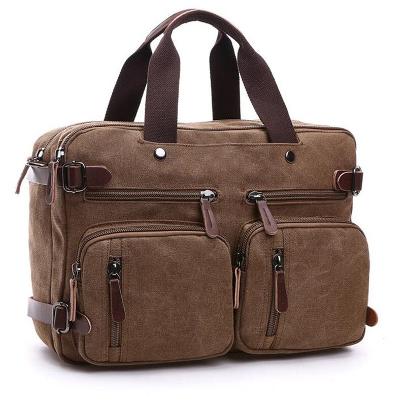Grote capaciteit heren aktetas canvas tas leren reiskoffer koerierstas schoudertas handtas casual zakelijk laptopvak 40#