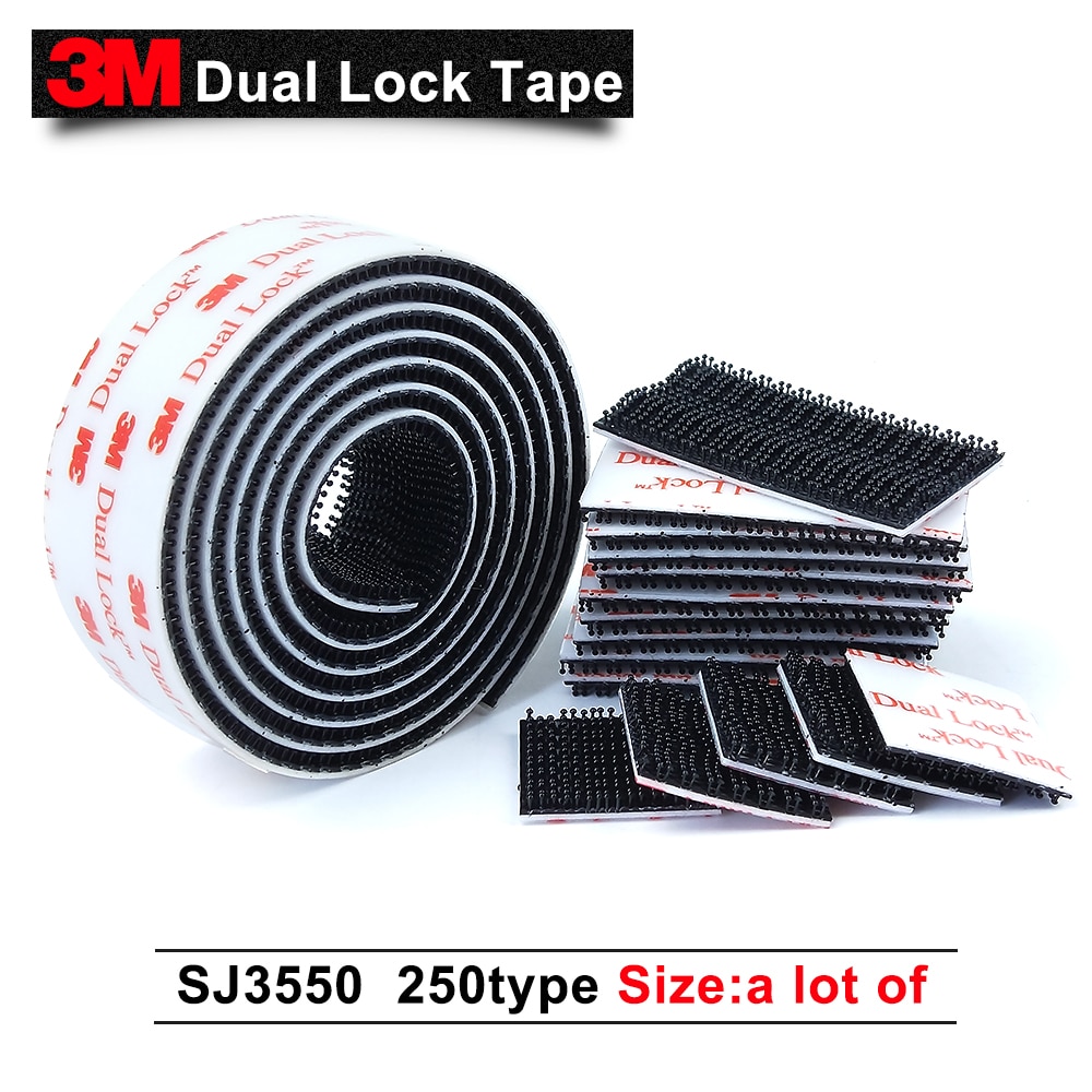 Die cut 3 M Dual Lock SJ3550 Zwart Type 250/Zelfklevende Hersluitbare Sluiting Tape