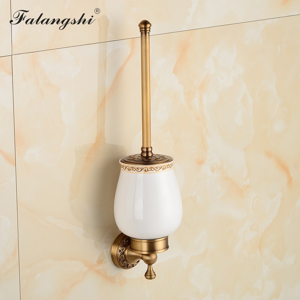 Copper Brass Bathroom Hardware Set Toothbrush Holder Toilet Paper Holder Towel Bar Soap Dish Sanitary Wares for Bathroom WB8802: Toilet Brush Holder