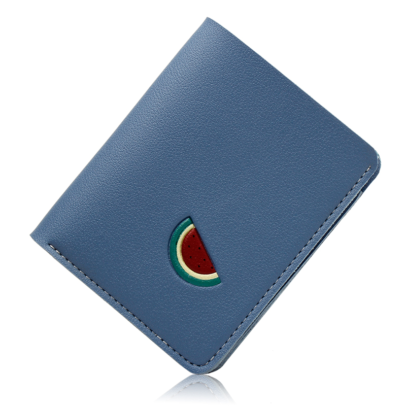 Cartera de mujer de la fruta de la personalidad lindo Mini fresa sandía chica adolescente pequeño monedero Top carteras de cuero monederos: blue