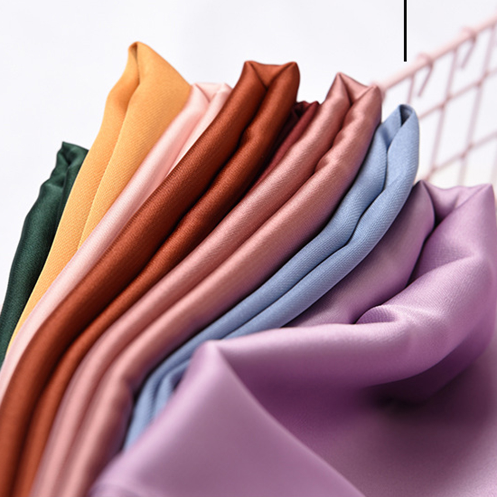 Solid halsduk kvinnor huvudduk för hår rosa grön vit sidenhalsduk dam 70cm*70cm fyrkantiga bandanas dam halsdukar