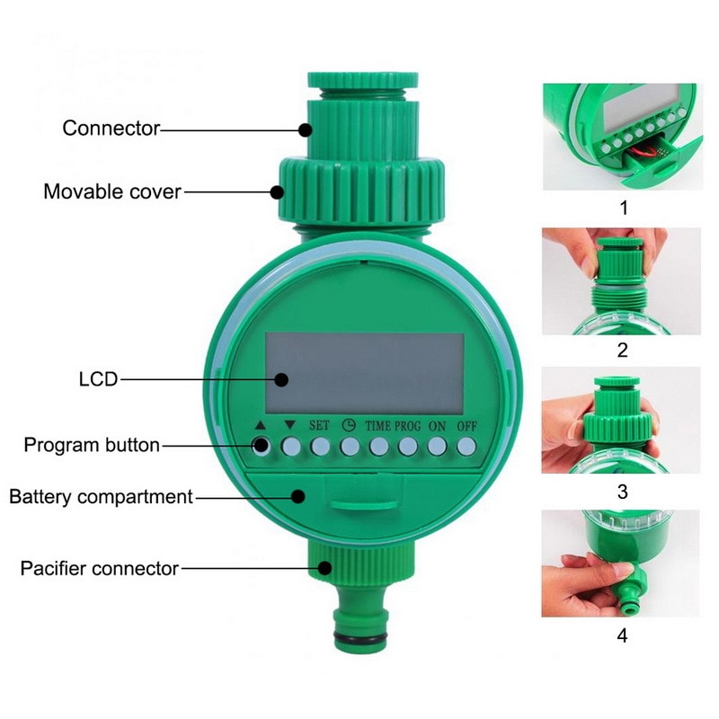 Elektronische Tuin Watering Timer Lcd Display Tuin Automatische Irrigatie Controller Intelligentie Klep Sproeisysteem Controle Apparaat