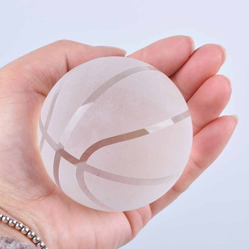 Craftsmanship Carving 70mm Basketball Material White Crystal Crystal Ball Crafts Ornaments