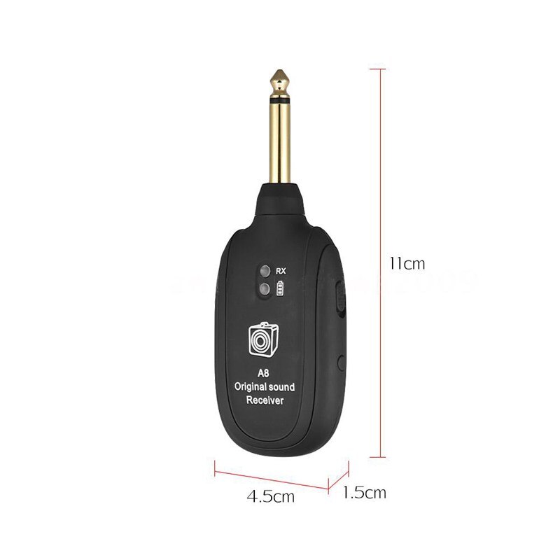 UHF Guitar Wireless System Transmitter Receiver Built-in Rechargeable Built-in Rechargeable Wireless Guitar Transmitter