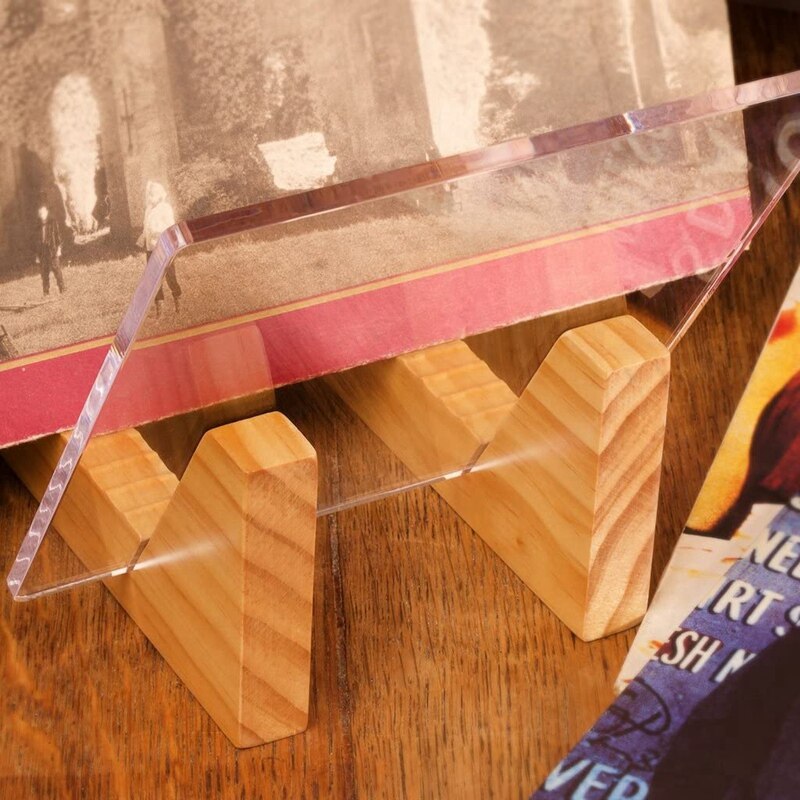 Vinyl Record Storage Holder,Acrylic Ends,Display Your Singles and LPs
