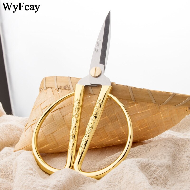 Nożyczki robić szycia ze stali nierdzewnej krótkie nożyce trwałe domowe krawiecki nożyczek złote nożyczki tkaniny robić wycinania rękodzieło narzędzia robić szycia