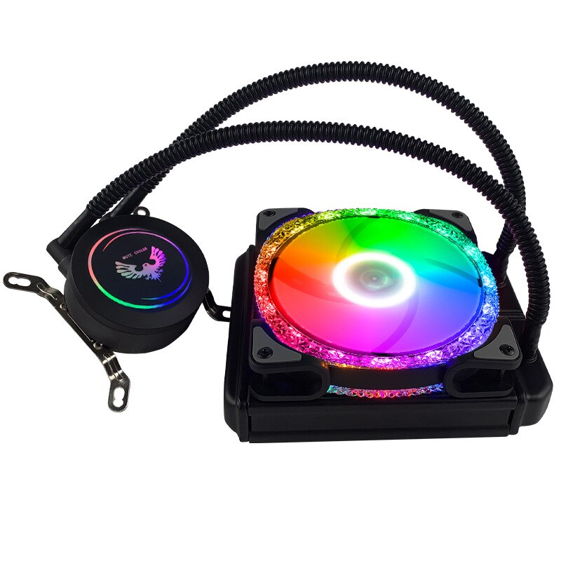 Water Cooling CPU Cooler computer RGB Water Cooler Heatsink Integrated CPU Cooling fan Radiator LGA 1151/AM3+/AM4: BLACK 120MM