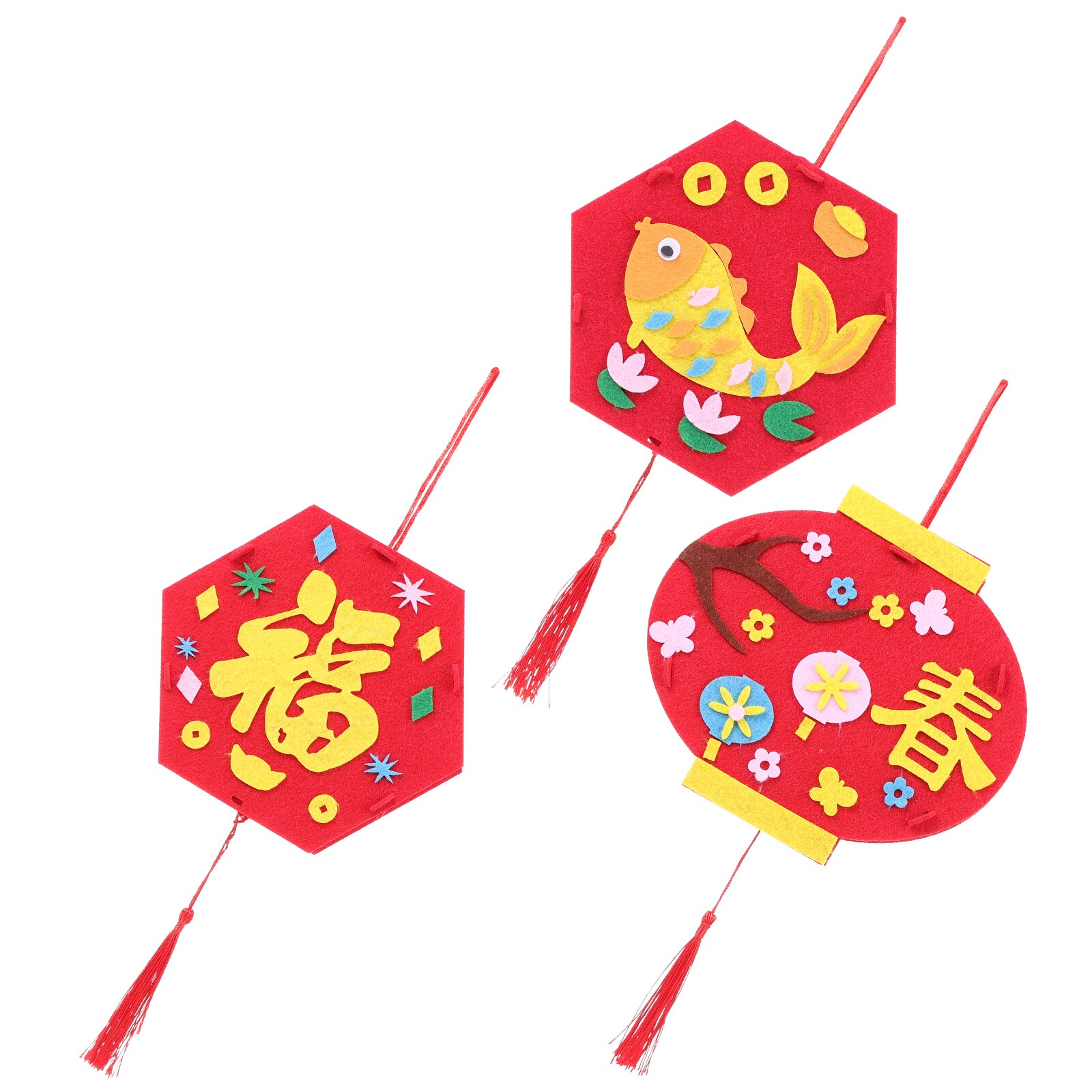 3pcs Chinese Lanterns Decorations Festival Funny Chinese Year Lantern Chinese Lantern Lantern DIY Material