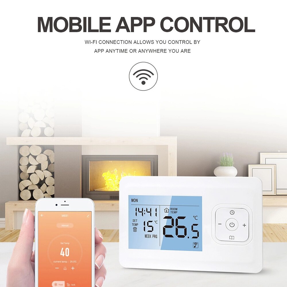 Programmable Thermostat Wireless Temperatur Control Water Heating Accessories Digital Wifi Wall-mounted Temperature Controller