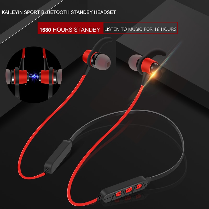 Magic music draadloze bluetooth oordopjes nekband waterdichte sport stereo hoofdtelefoon met microfoon voor telefoon