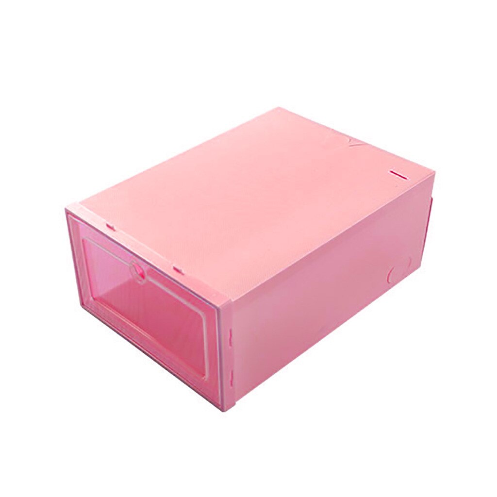 3 stuks plastic schoenendoos stapelbaar opvouwbaar schoenenorganizer lade opbergdoos met openklapbare transparante deur dames heren 33.5 x 23.5 x 13cm: Rode kleur