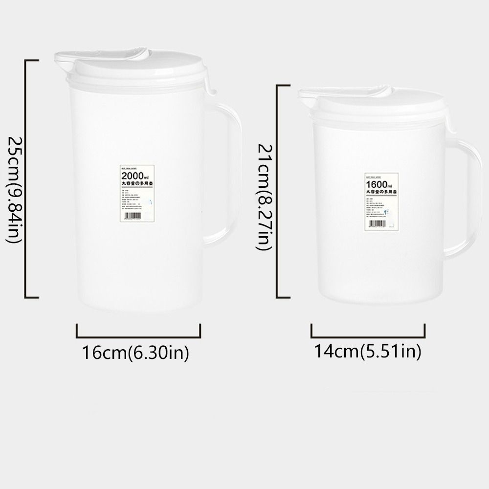 1.6l/2l kaldtvannskanner gjennomsiktig stor kapasitet fruktte drikkevannskjele med håndtak høytemperatur juicebøtte