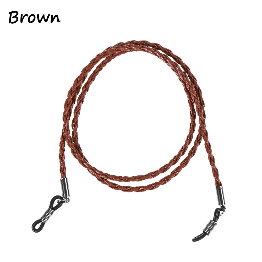 1PC Colorful Leather Eyeglass Chain 6 Colors Adjustable Glasses Neck Strap Sunglasses Lanyard Unisex Eyewear Accessories: brown