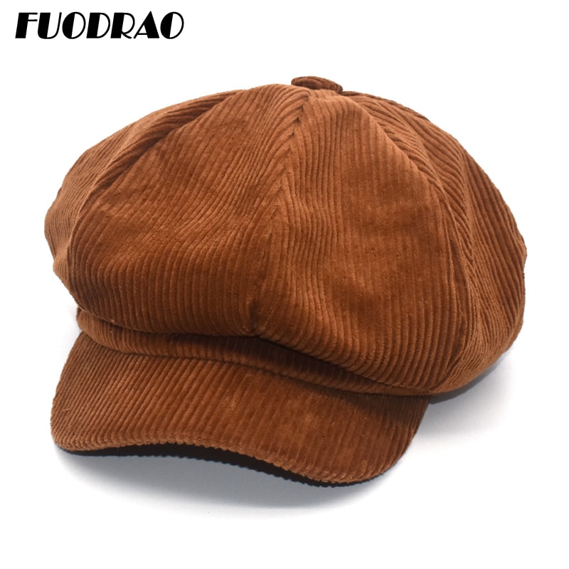 Fuodrao åttkantiga hattar dam vintage baskerhatt höst vinter manchester gorras planas casual newsboy keps  c10