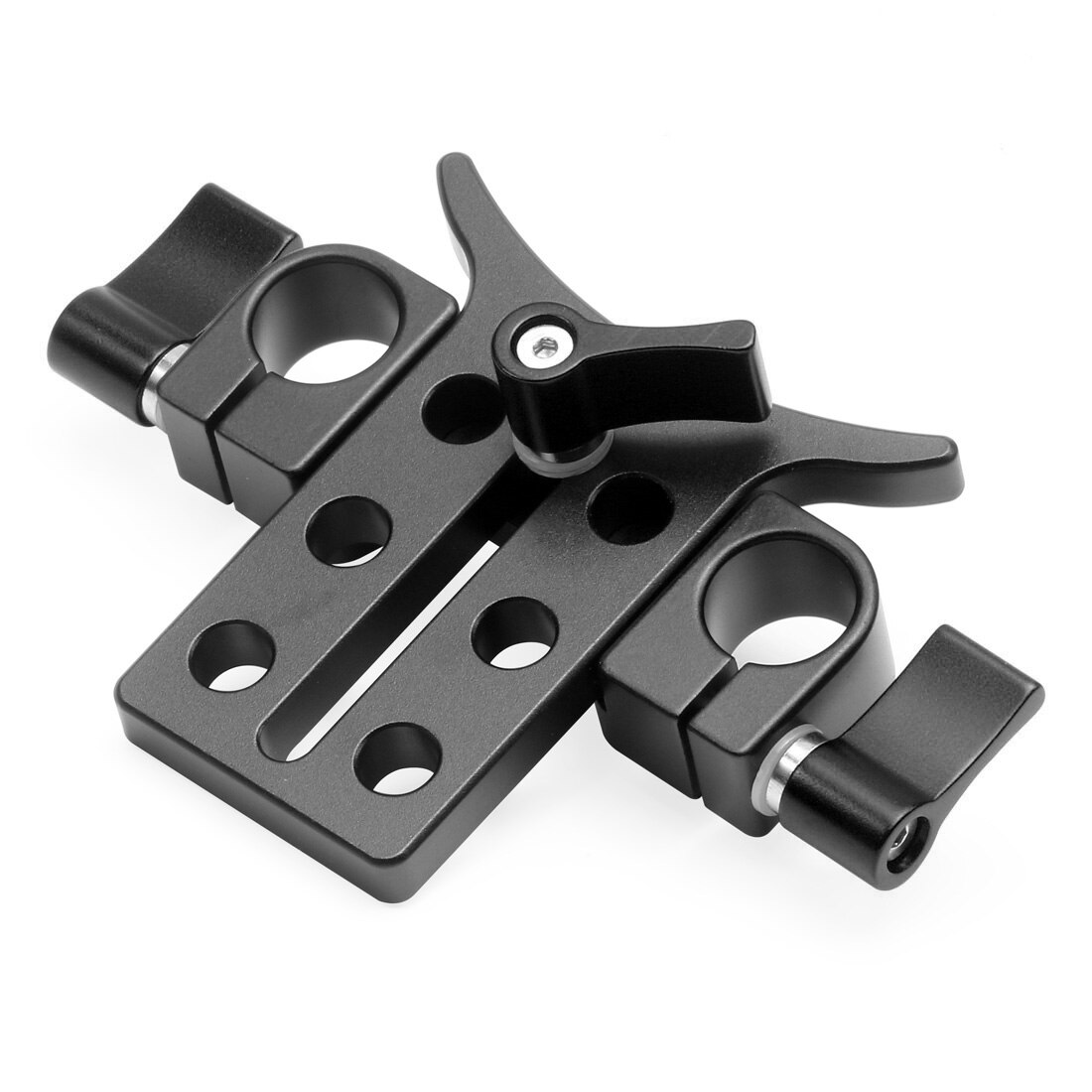 Aluminiumslegering 15mm teleobjektivstøttebeslag adapter forlængerrør klip rig stang clmap system til 5 d 3 5 d 2 slr dslr kamera: Sort