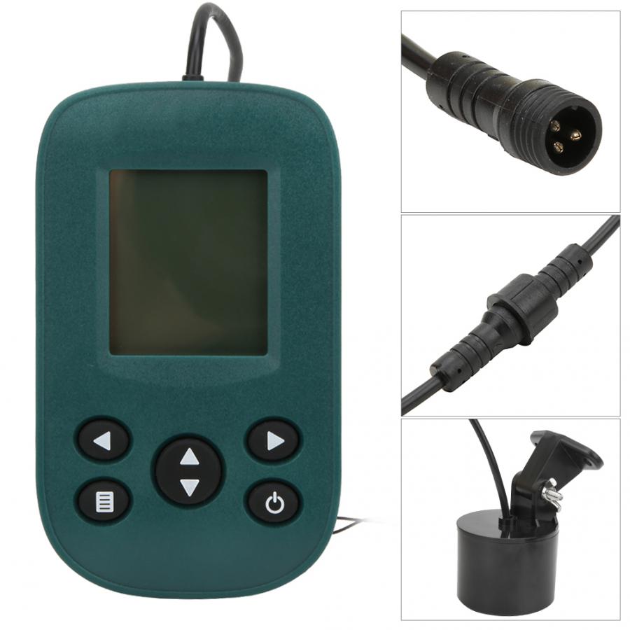 Fish Finder Water Depth Temperature Fishfinder with Wired Sonar Sensor Transducer Echo Sounder Alarm 0.6-100m Depth Fishfinder