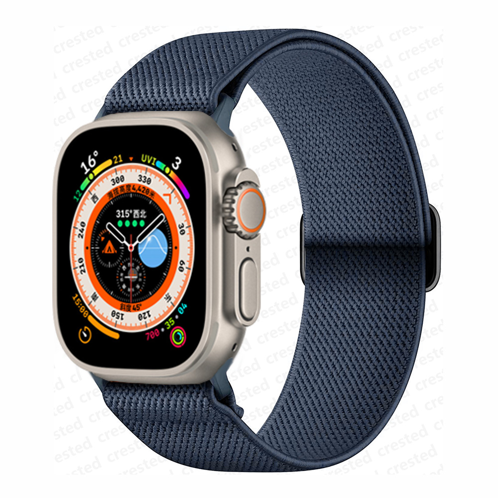 Bracelet chouchou pour bracelet de montre Apple 40mm 44mm 41mm 45mm 38mm 42mm 49mm bracelet en Nylon élastique iWatch série 7 se 6 5 3 Ultra 8: Red black / 12mm