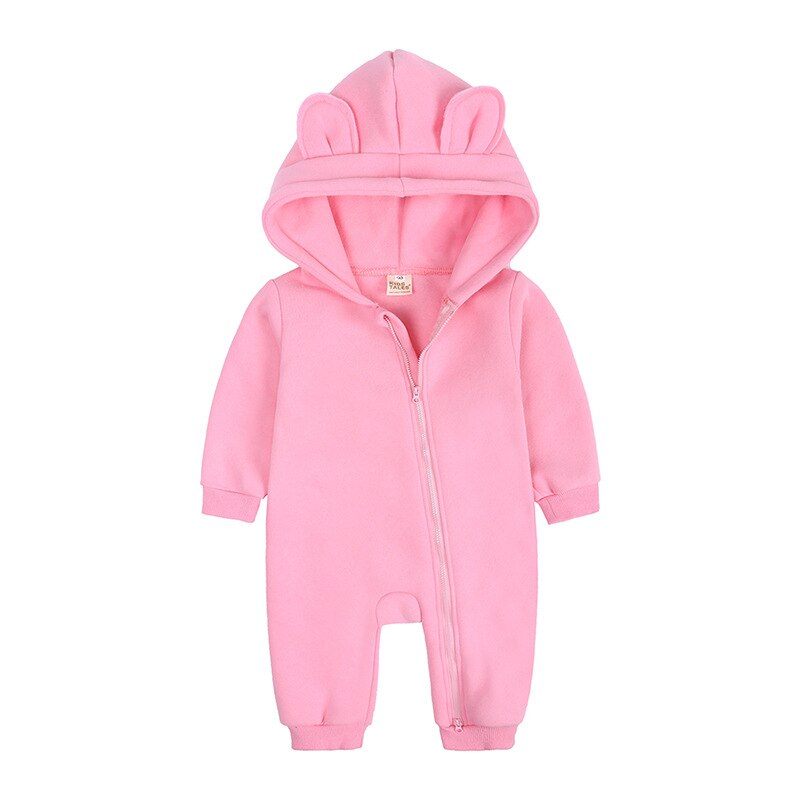 Macacão infantil de inverno para bebês, peça única de urso para meninos e meninas, quente e grosso de lã, roupa de uso externo para crianças pequenas, 2021: pink / 0-3M