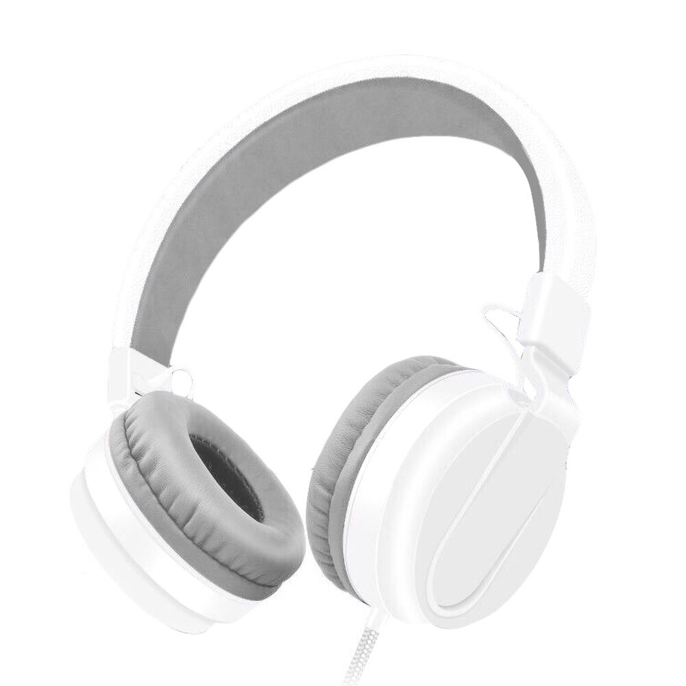 Wired Foldable Portable HiFi Stereo Headphone Heavy Bass Gaming Headset Adjustable Earphones with Mic music headset FM Earphone: White