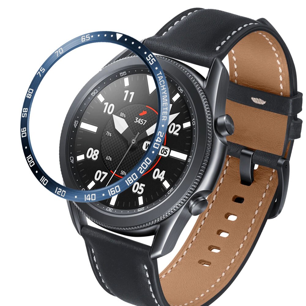 Galaxy watch 3 bezel ring 45mm 41mm for samsung galaxy watch 41mm 45mm bezel loop rustfritt stål deksel støtfanger anti riper: Blå a / Galakse klokke 3 41mm