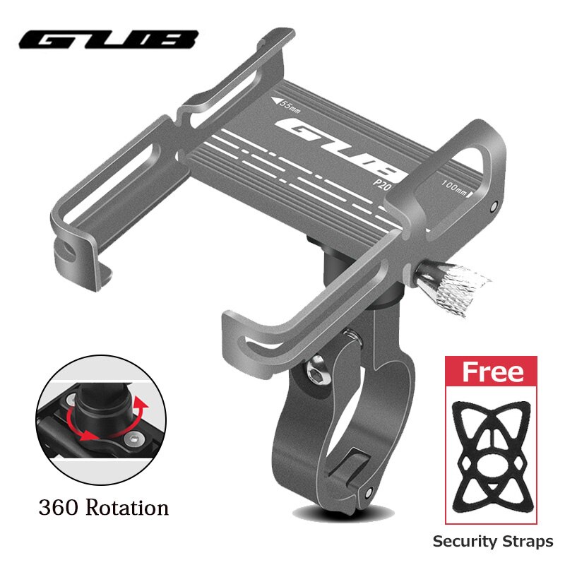 GUB – Support de téléphone portable universel pour vélo, 3.5 à 7.15 pouces, pour Smartphone, GPS, vtt, cyclisme, pour Iphone 7, 8, XS, Huawei: P20-Titanium